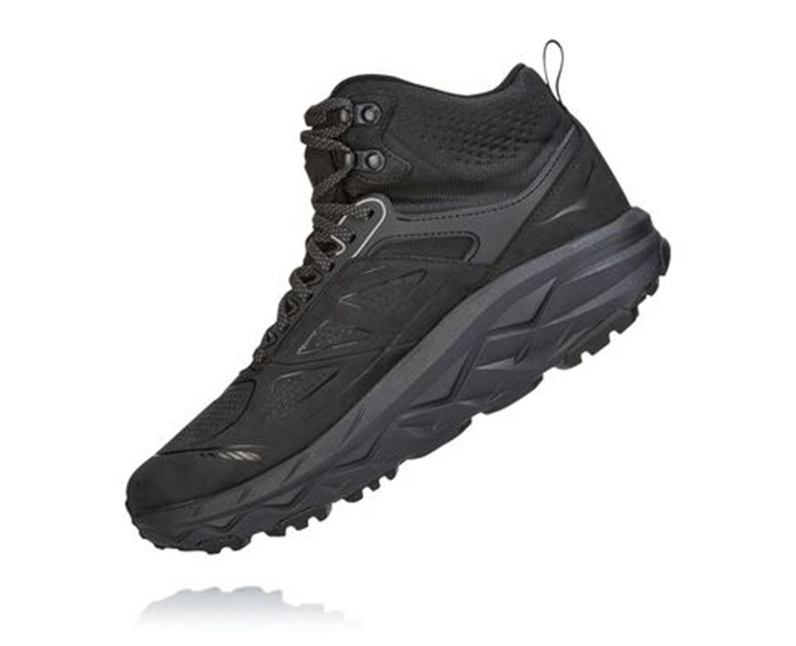 Hoka One One Mens Hiking Boots - Challenger Mid GORE-TEX - Black - RLMU04826